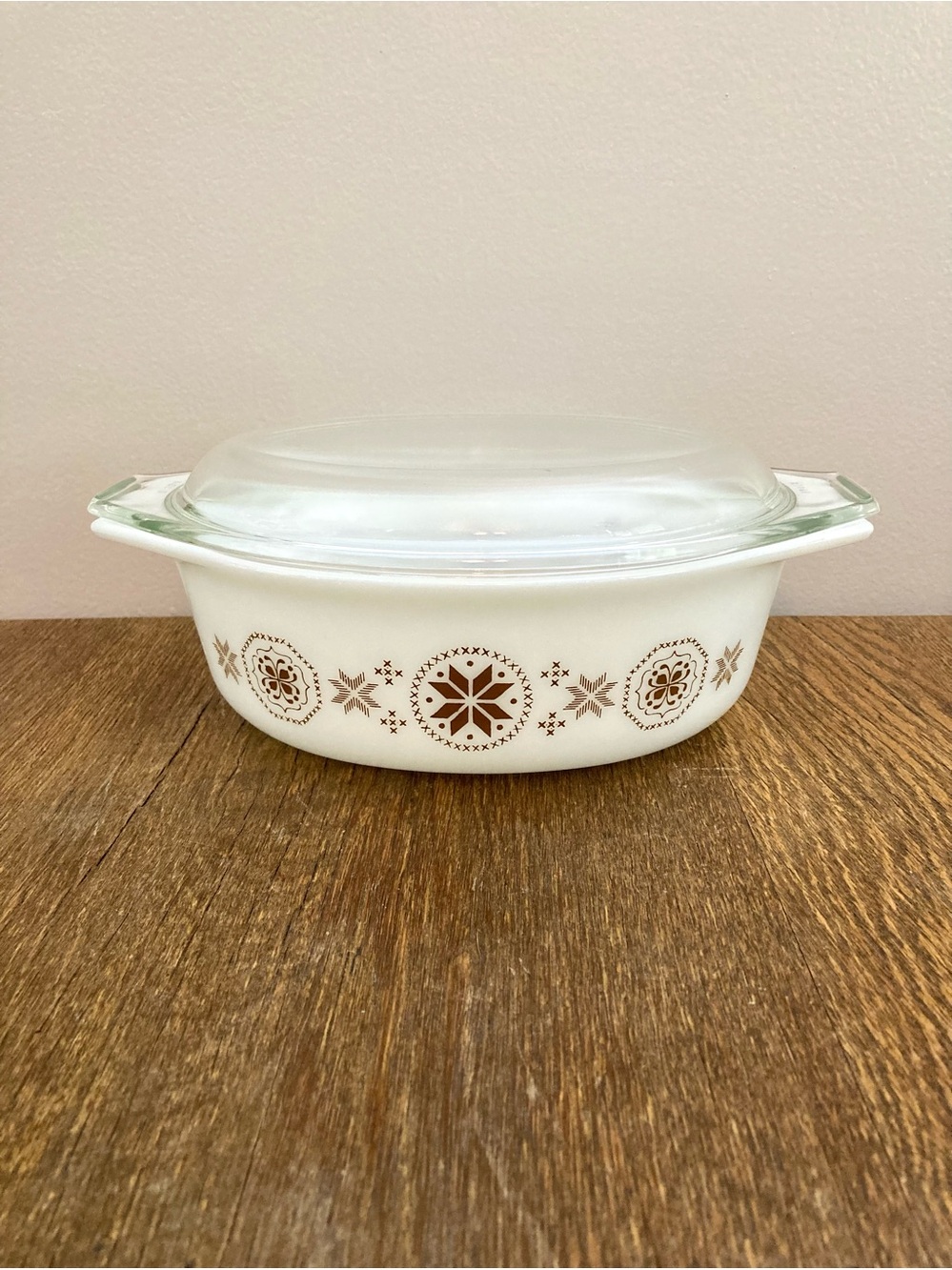 Vintage Pyrex MCM Town & Country 1.5 Quart Oval Baking Dish with Original Lid